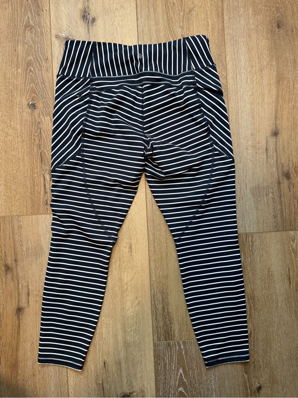 Athleta blue and white striped leggings. Never worn. - Picture 3 of 5